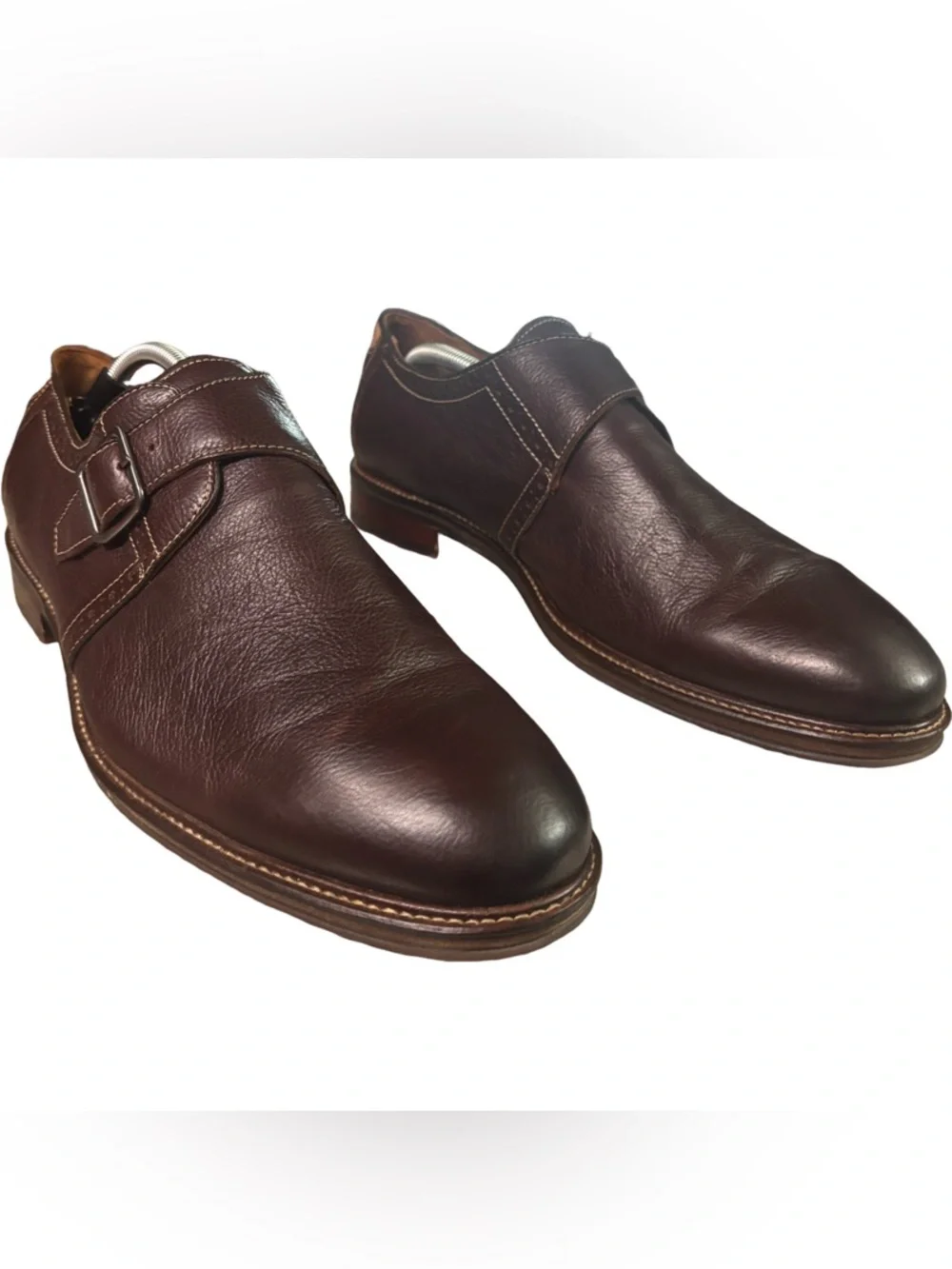 Johnston & Murphy Shoes Mens Size 12 M Brown Leather Monk Strap Oxford Shoes